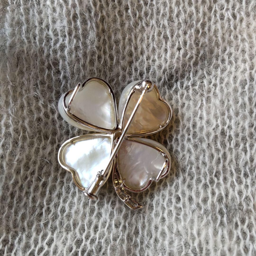 超格安！GSTV★K18WG、白蝶貝、あこや真珠、ダイヤモンドブローチ10.1g