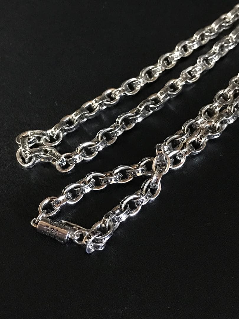 【新品未使用】シルバー925 silver ペーパーチェーン ネックレス 50㎝