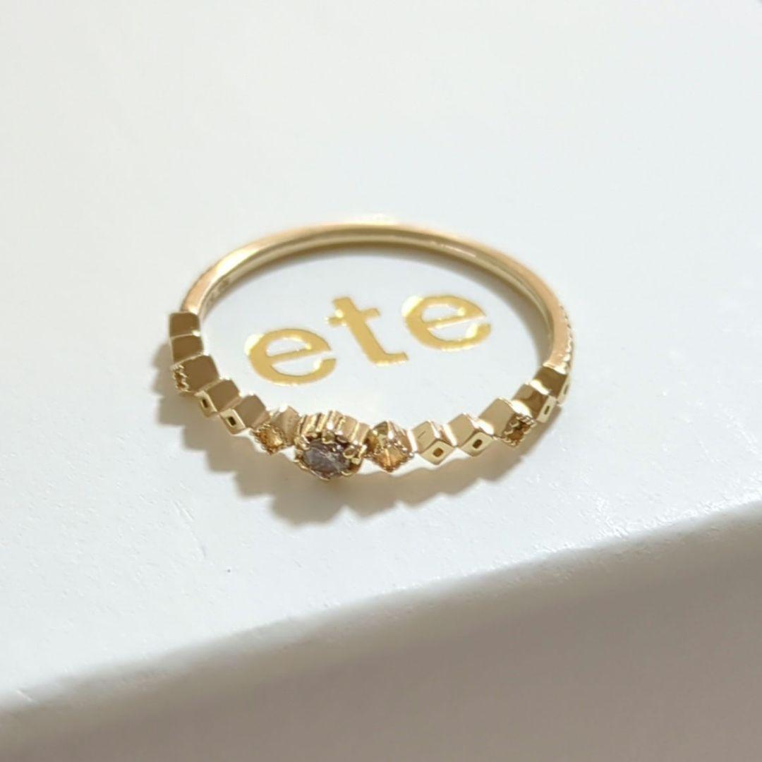 ete　K10YGブラウンダイヤモンドリング