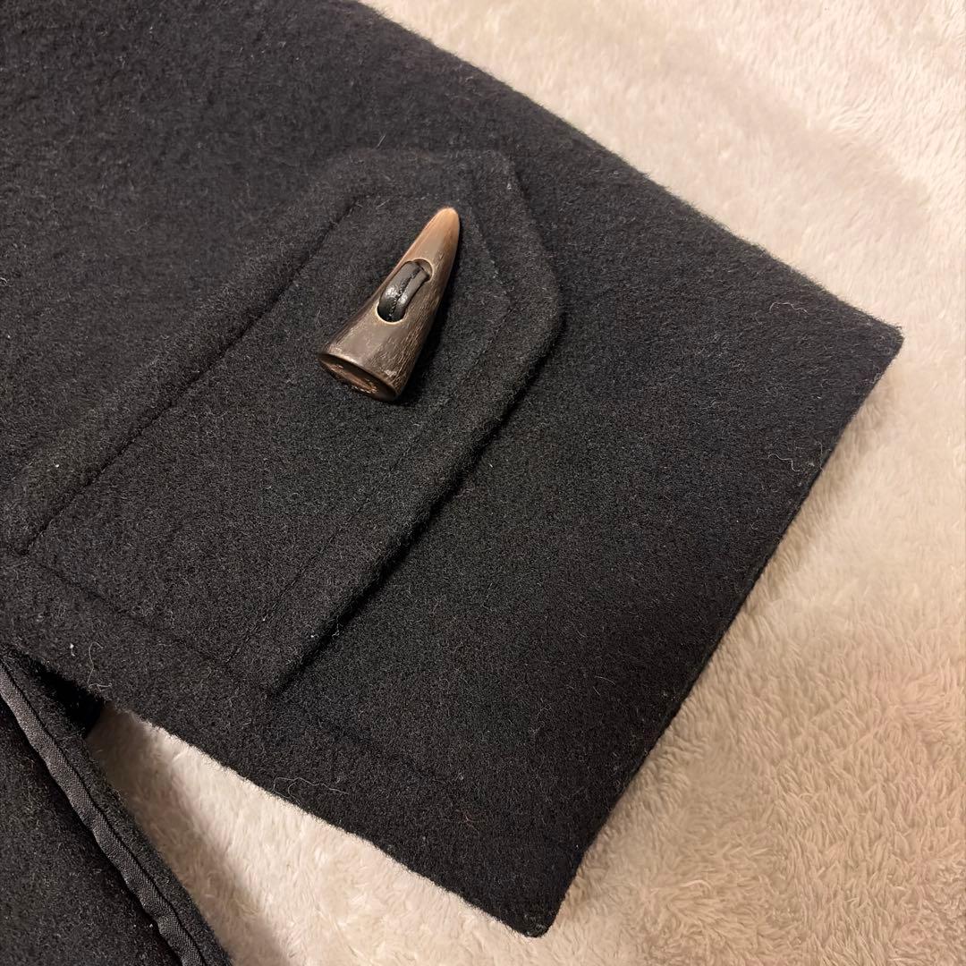 美品　バーバリーブリット　ウールダッフルコート ブラック　ブラウン　チェック