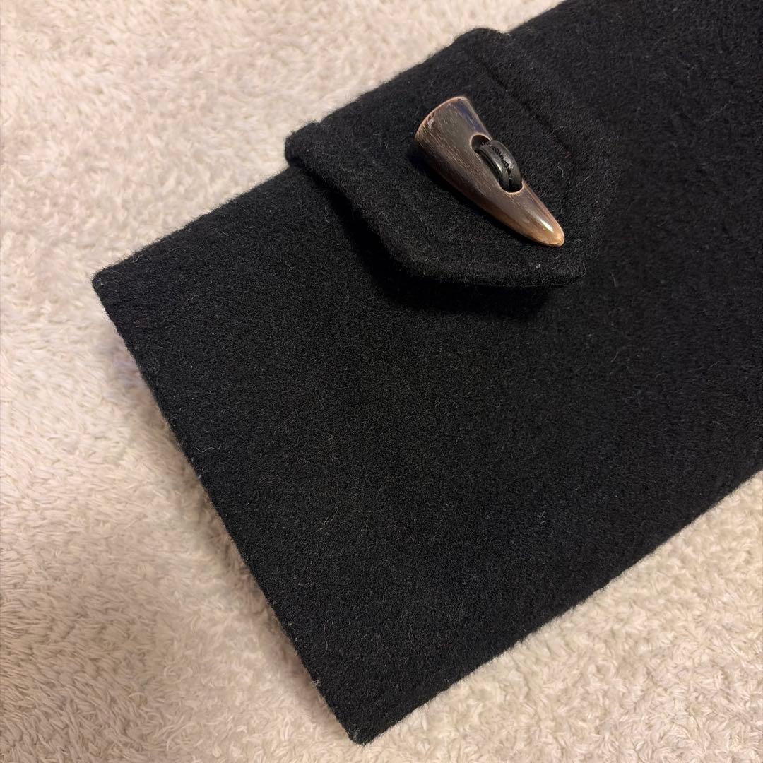 美品　バーバリーブリット　ウールダッフルコート ブラック　ブラウン　チェック