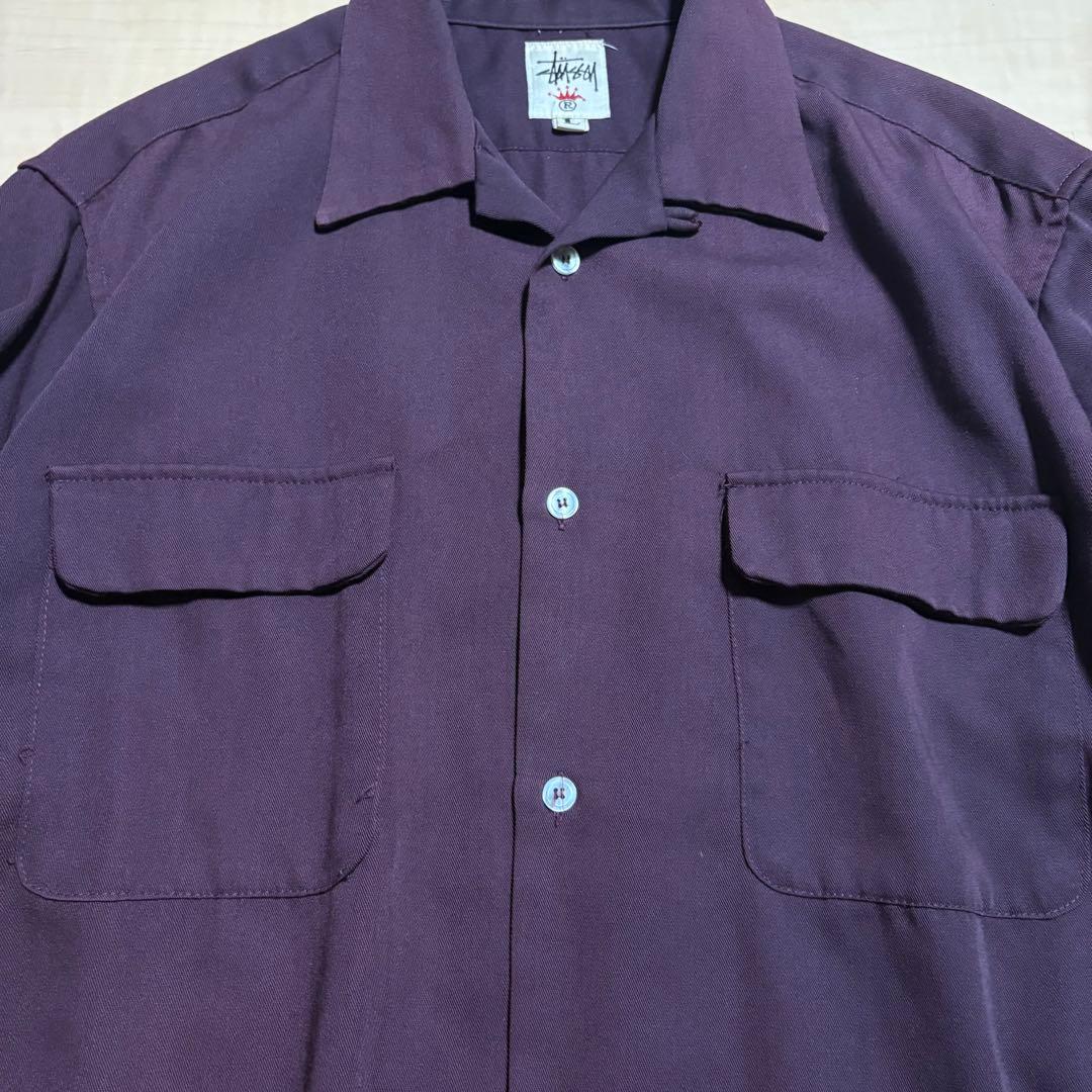 90s OLD STUSSY shirt ステューシー オープンカラー 白タグ