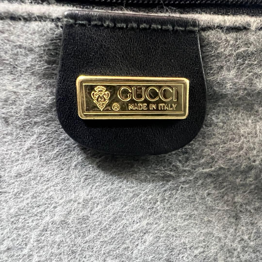 【極美品】グッチ ハンドバッグ ミニボストン マイクロGG PVC ブラック