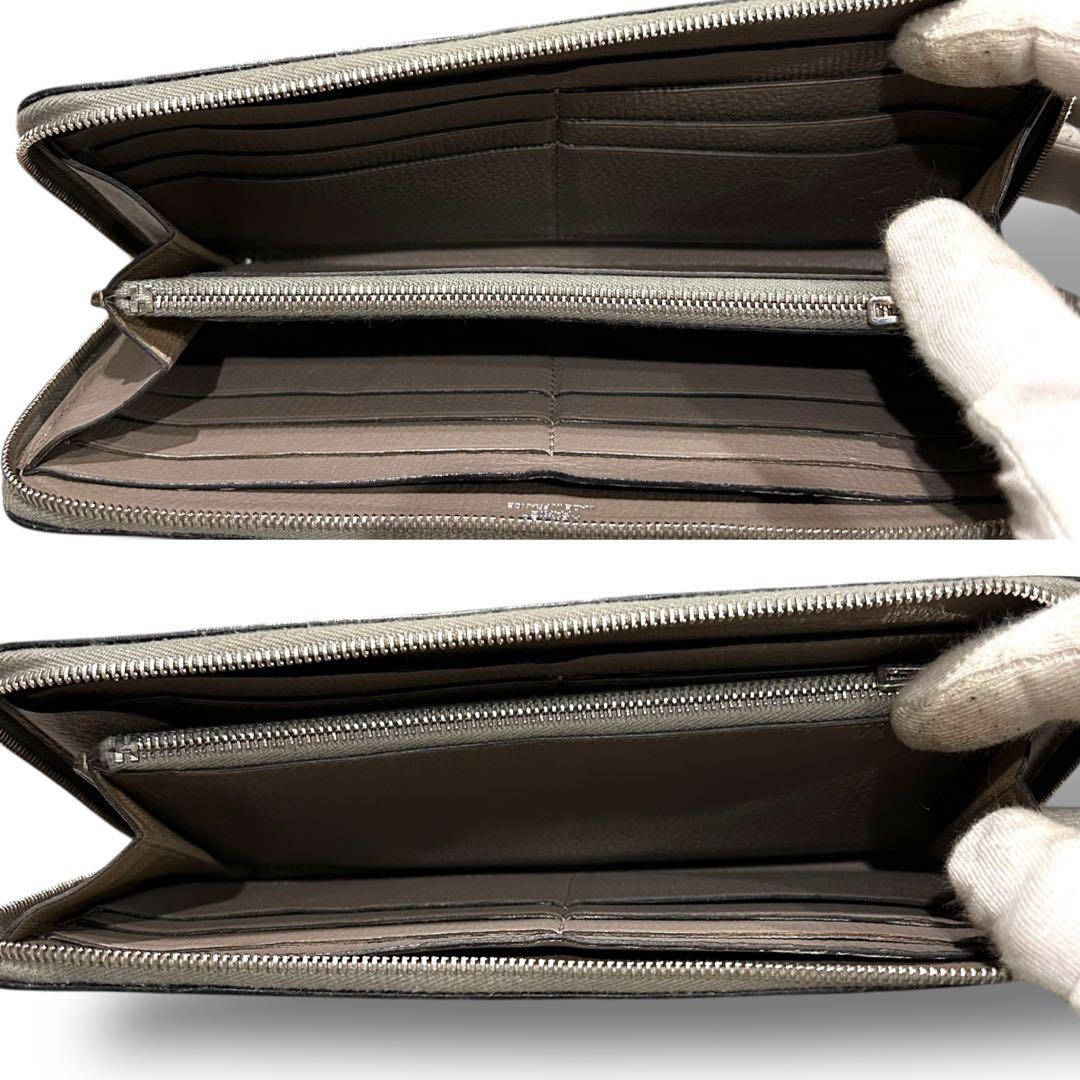 美品 HERMES エルメス アザップ オーストリッチ 長財布 ジッピー メンズ