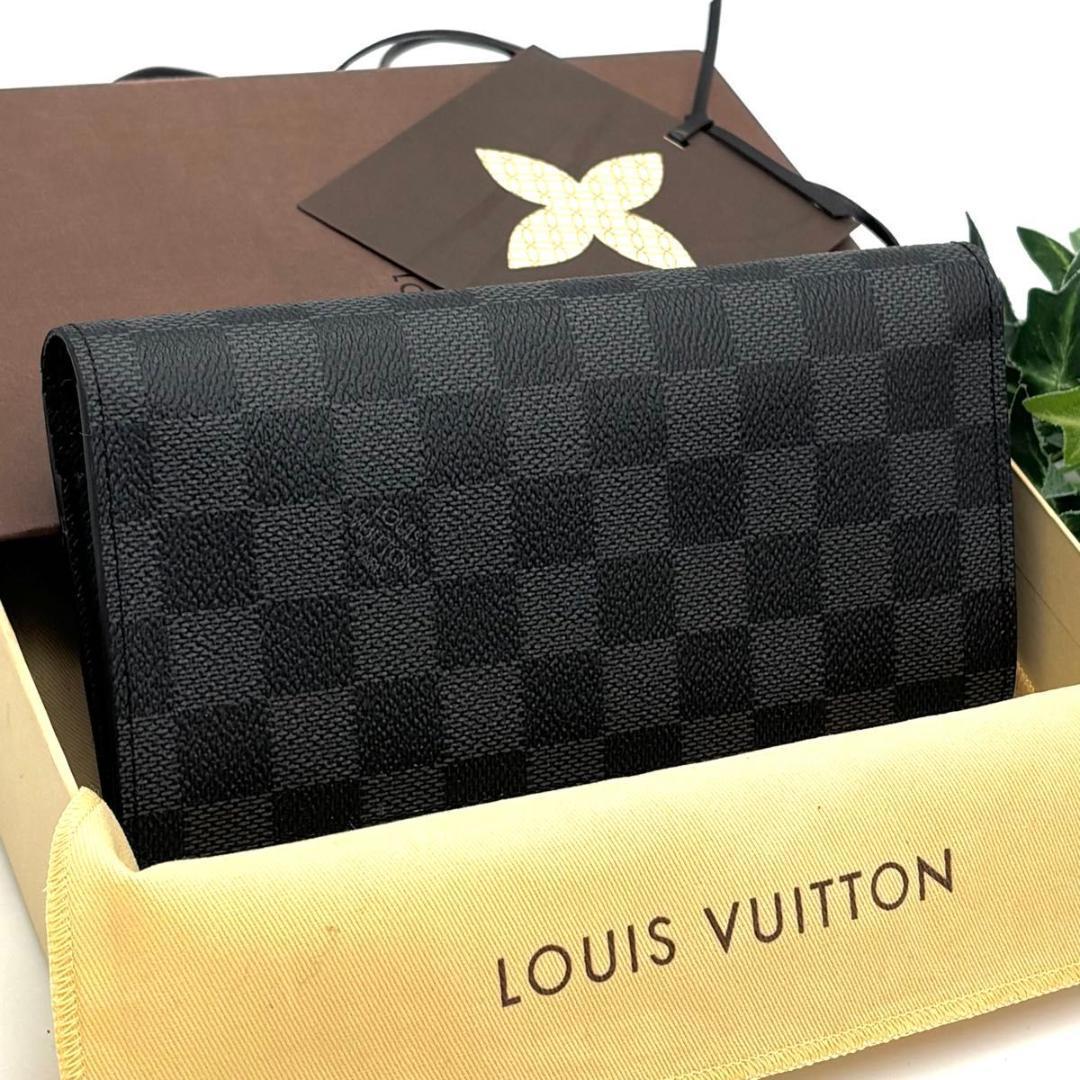 【未使用級】ルイヴィトン ダミエグラフィット ブラザ 二つ折り 長財布 ブラック