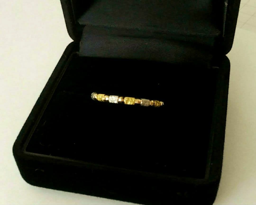 プラチナ・K18.コンビ　フルエタニティリング　12号　キラキラカット