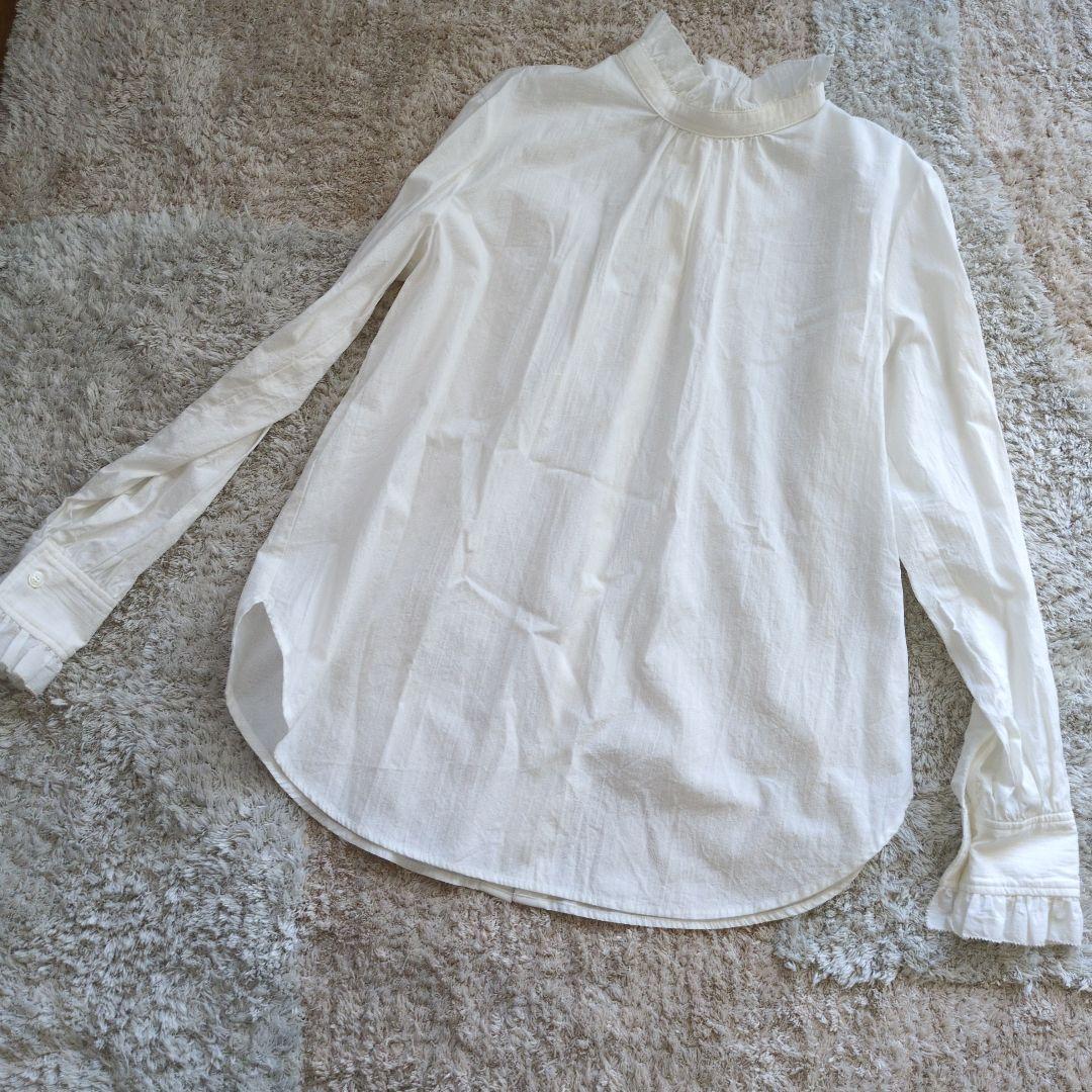 美品✨️BEARDSLEYビアズリー上品大人可愛い24SSフリル衿ブラウス♪