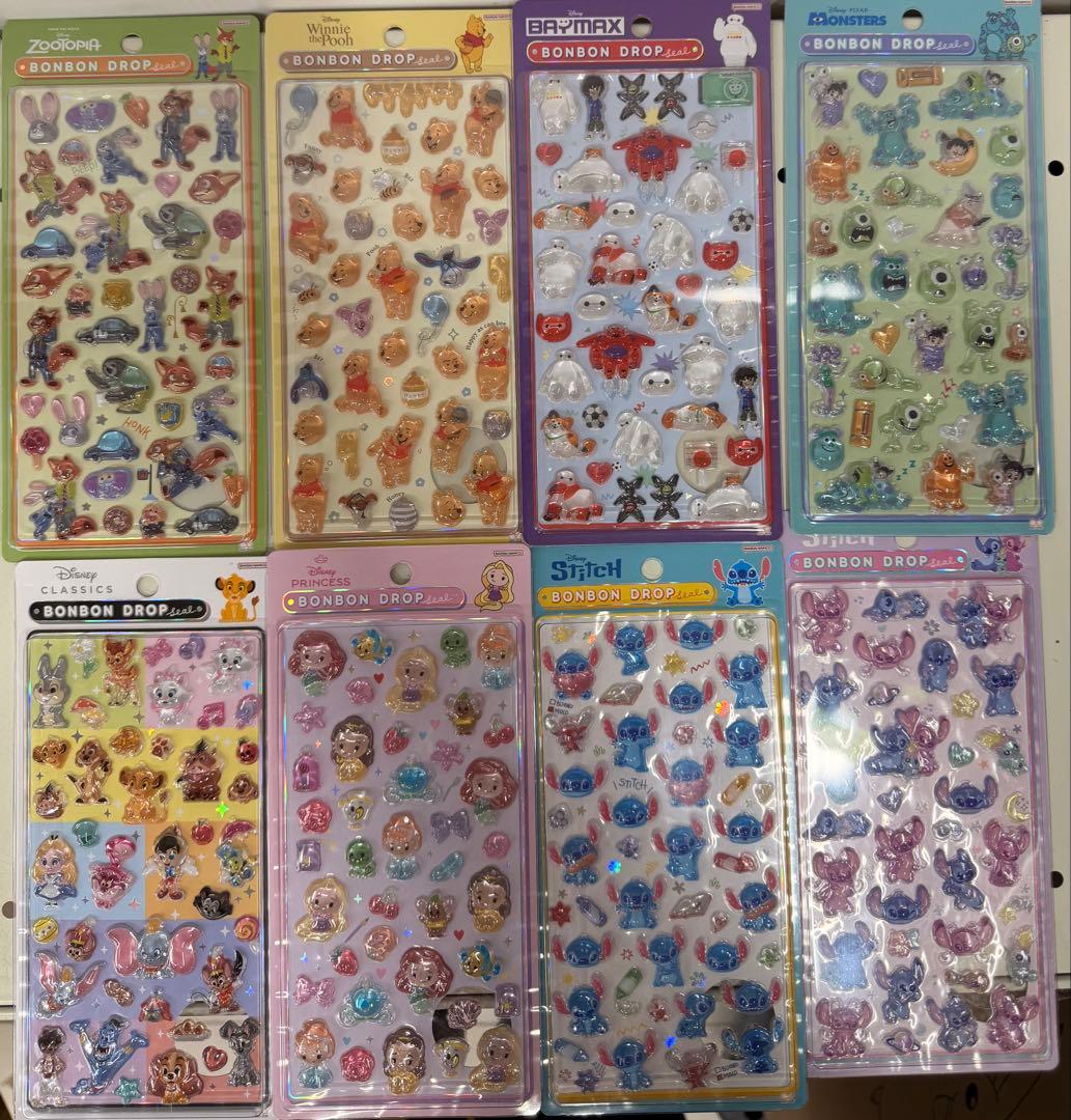 ディズニーボンボンドロップシール　８種