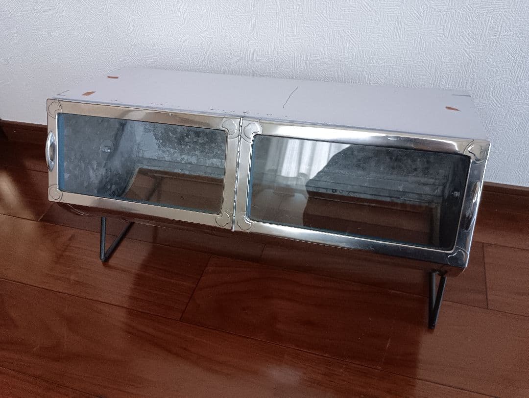 回転式！ブリキ ガラス 蓋付 ディスプレイ 昭和 レトロ [直接引取は割引き]