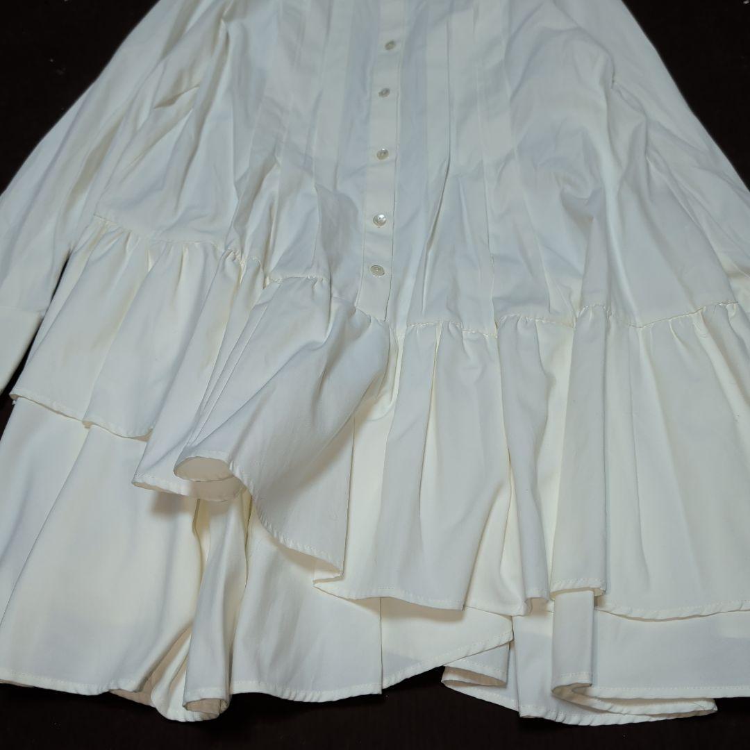 【新品】アプワイザーリッシェ★裾アシメティアードフレアシャツワンピース★S