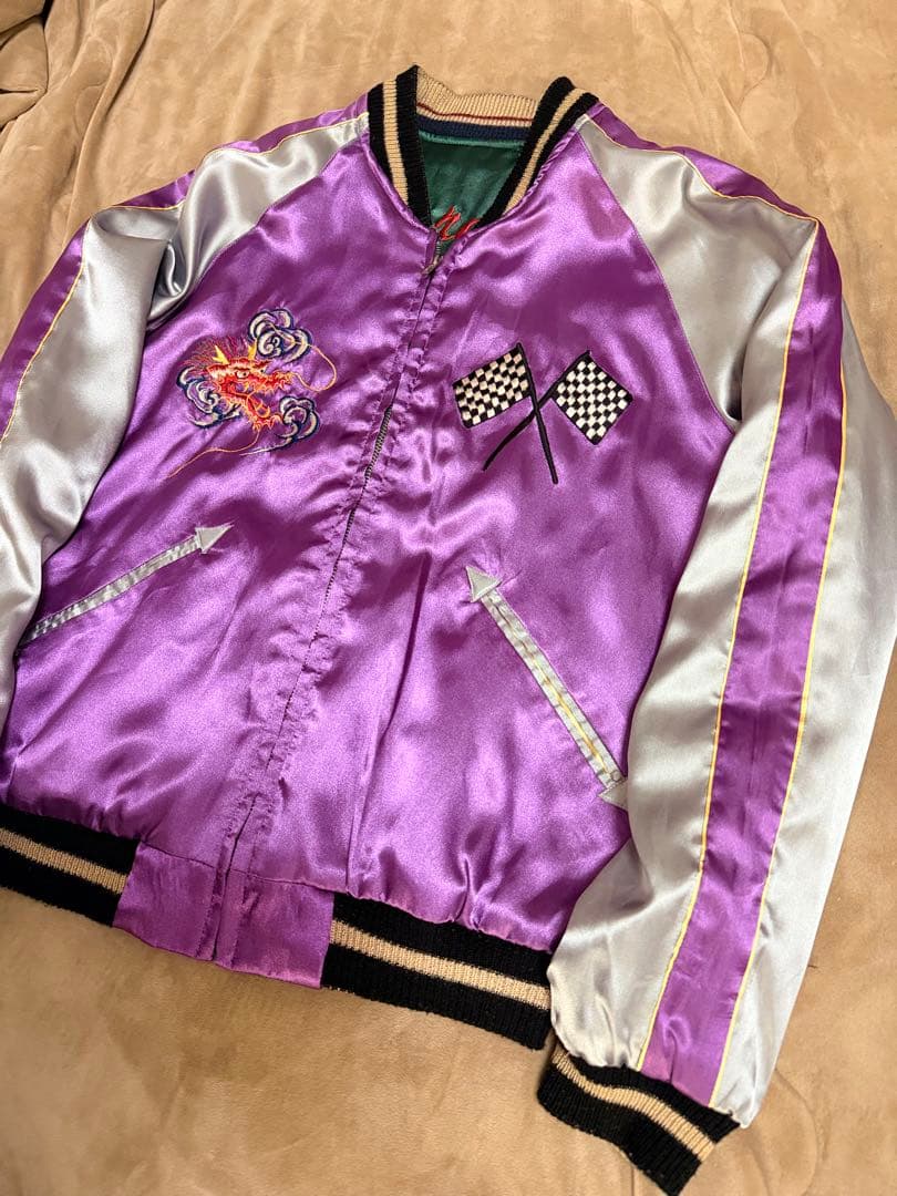 美品２面用 テーラー東洋 虎 日本限定 スカジャン vintage サテン