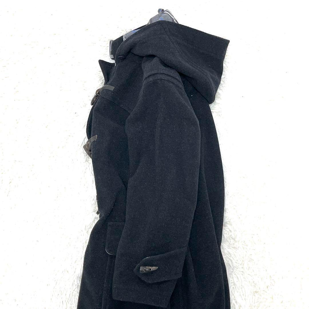 【美品】バーバリー ダッフルコート ノバチェック トグル ロング丈 アンゴラ 黒