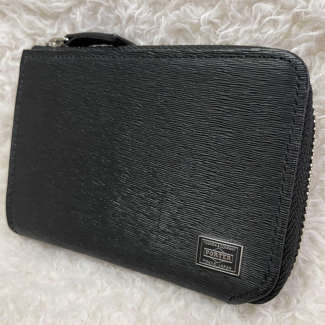 PORTER ケース カレント レザー 黒 小物入れ カード入れ
