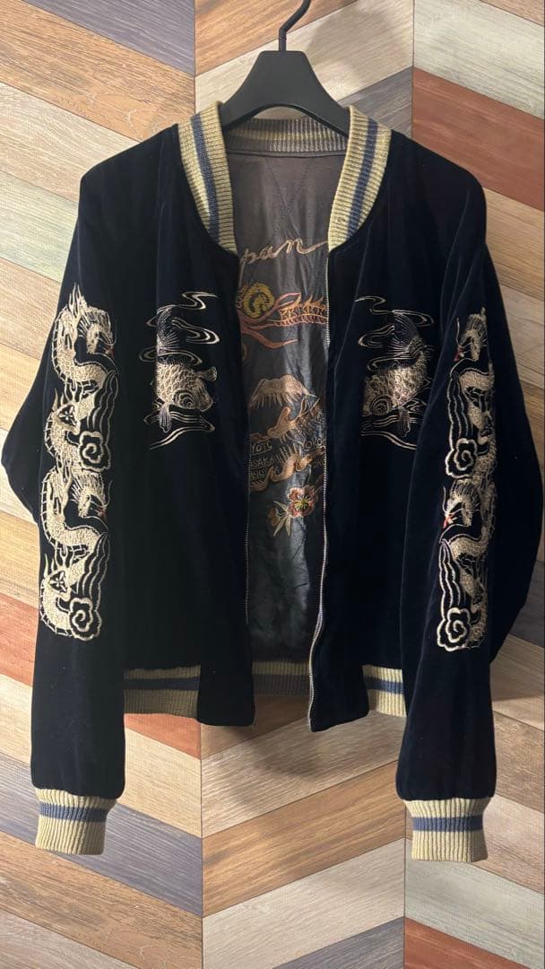 BackStreetCrawler 別珍スカジャン ブラック ネイビー