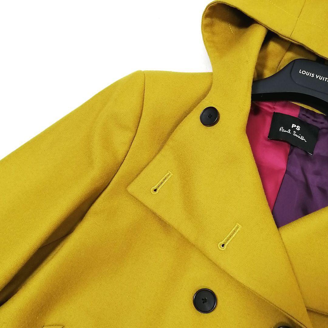 美品✨ポールスミス　ダッフルコート　フード　42　大きいサイズ　イエロー　ダブル