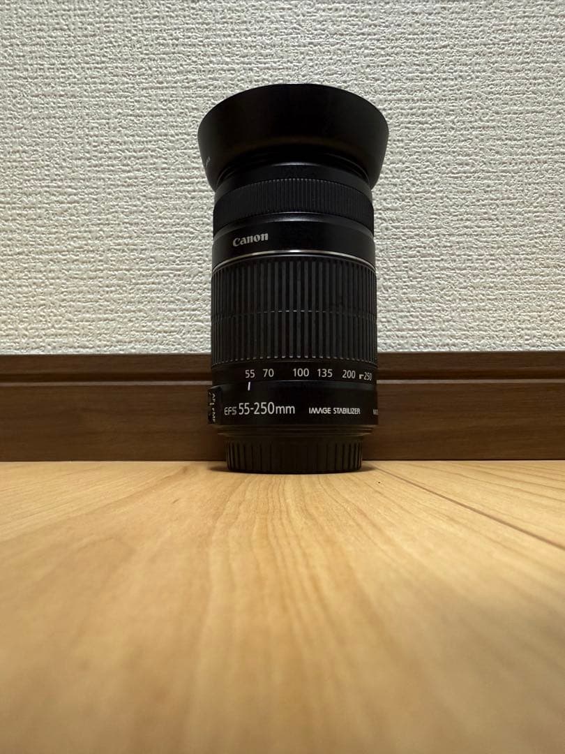 キャノンEFS55-250mmレンズ　EW-60Cレンズフードレンズフィルター付