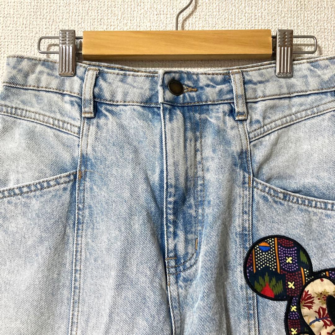 【美品】デシグアル　ミッキーマウス リラックスジーンズ　デニム　ダメージ　M