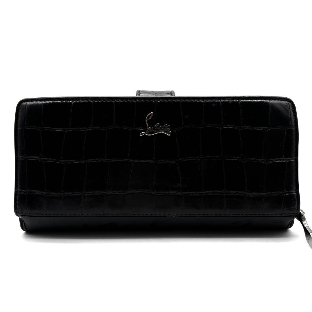 正規品 クリスチャンルブタン パロマ 長財布 スニーカーソール クロコ 黒 赤