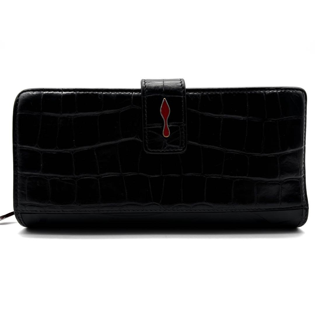 正規品 クリスチャンルブタン パロマ 長財布 スニーカーソール クロコ 黒 赤