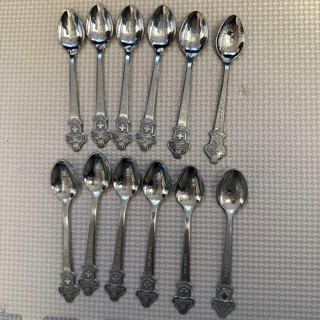 非売品　ROLEX スイス製ステンレススプーン12本セット