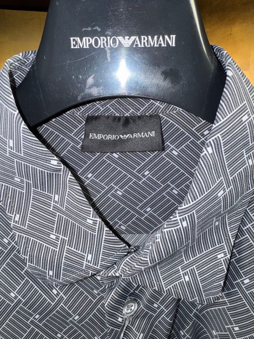 【エンポリオアルマーニ】新品タグ付定価68,000円ストレッチドレスシャツグレー