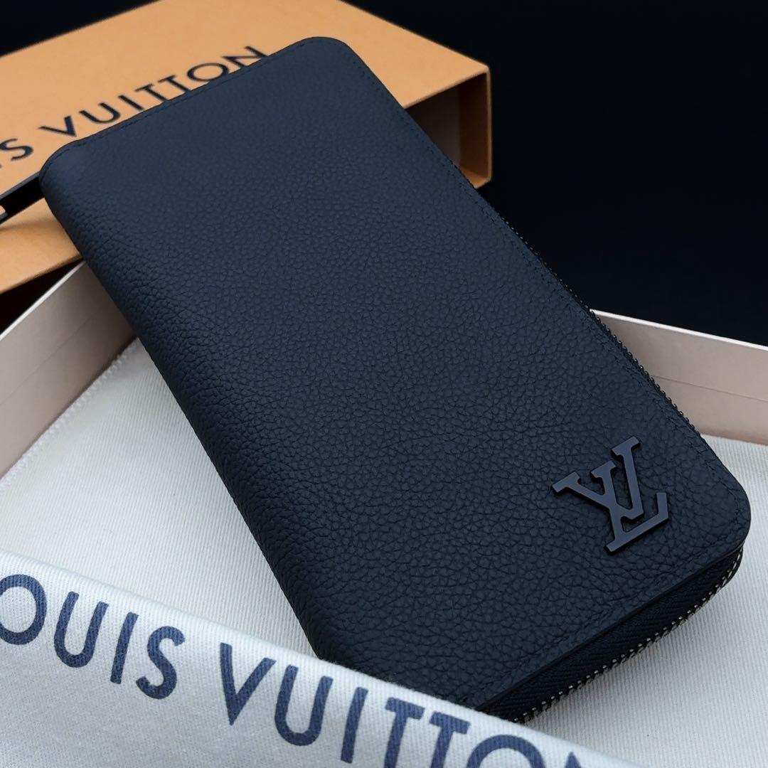 【超美品】ルイヴィトン アエログラム ジッピー ヴェルティカル 長財布 黒