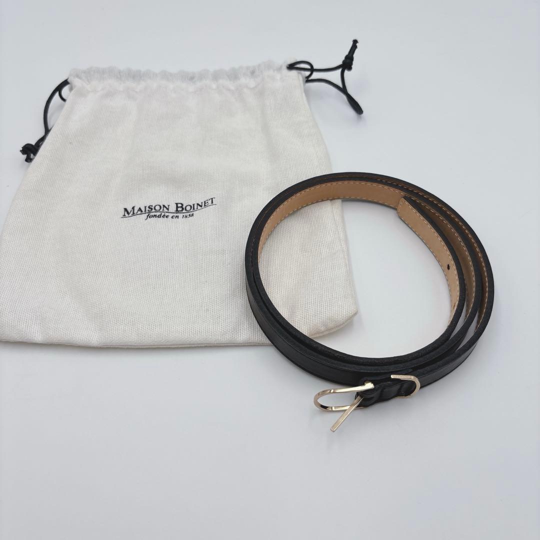 ◆MAISON BOINET◆ナッパ レザーベルト◆ブラック