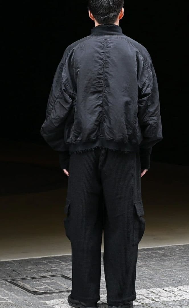ANCELLM FADED BOMBER JACKET 黒　アンセルム25ss