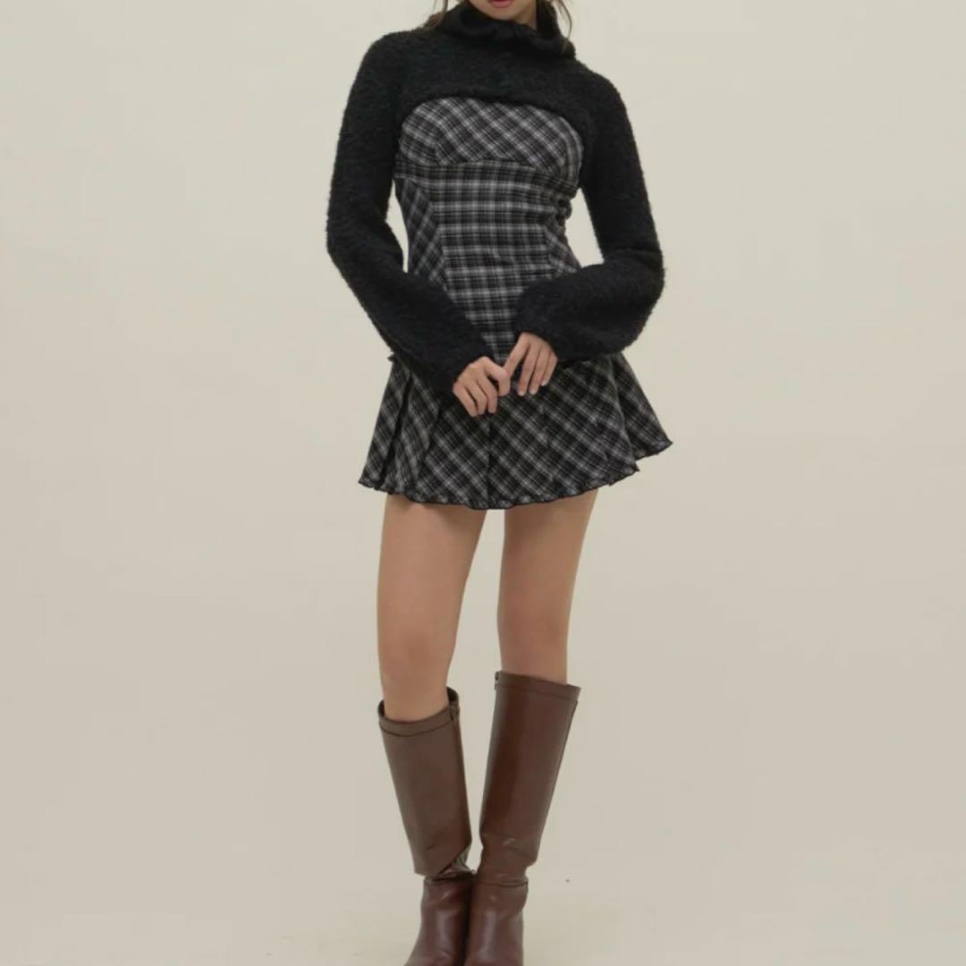 ［正規品］andmary Lulu check set mini dress