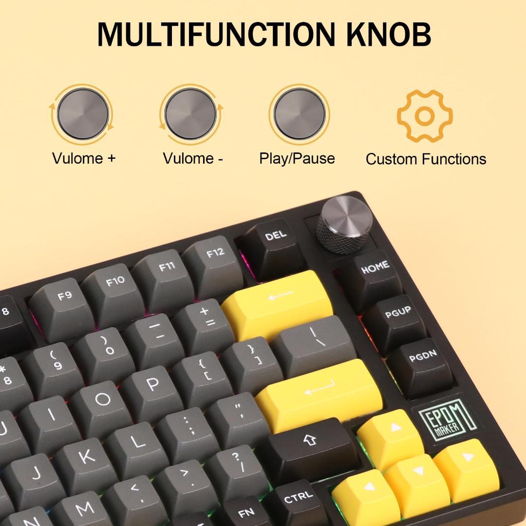 80キー メカニカルゲーミングキーボード 75 ホットスワップ 3接続モード