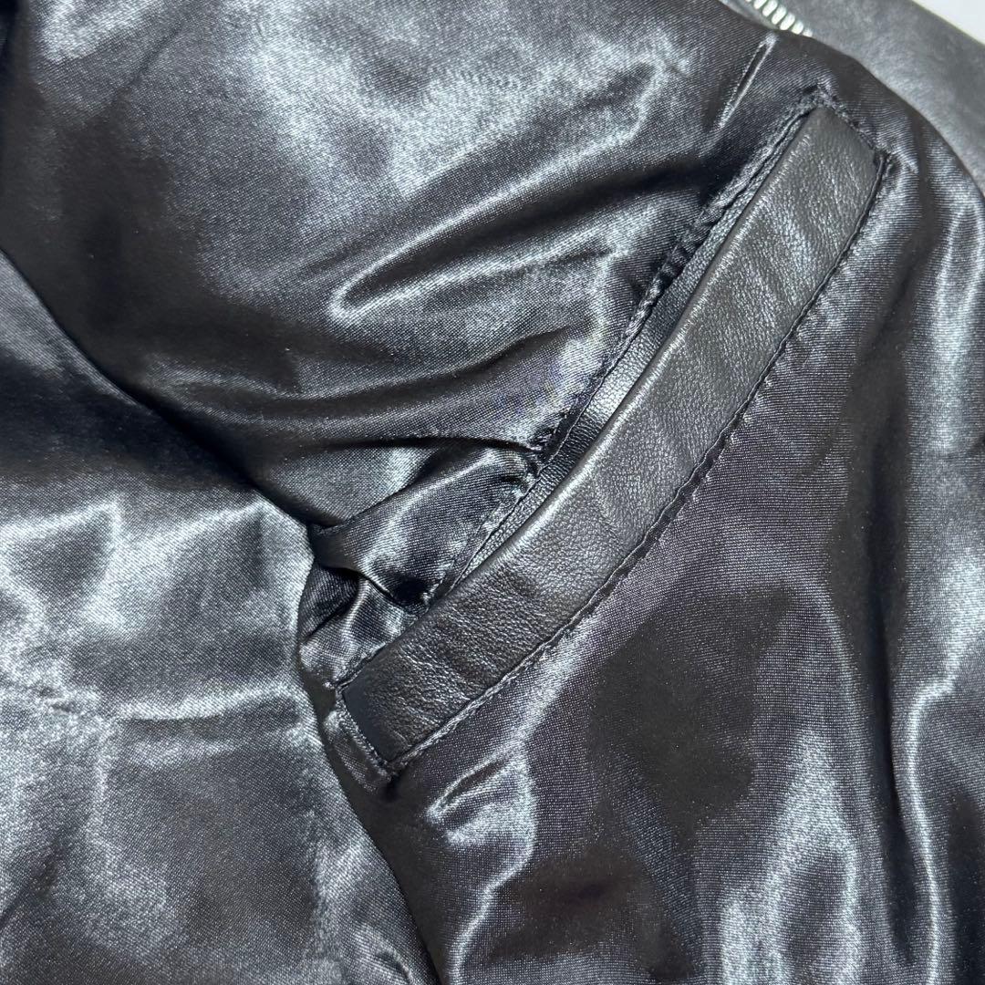 レニウム RHENIUM シングル　ライダースジャケット　羊革　46　ブラック