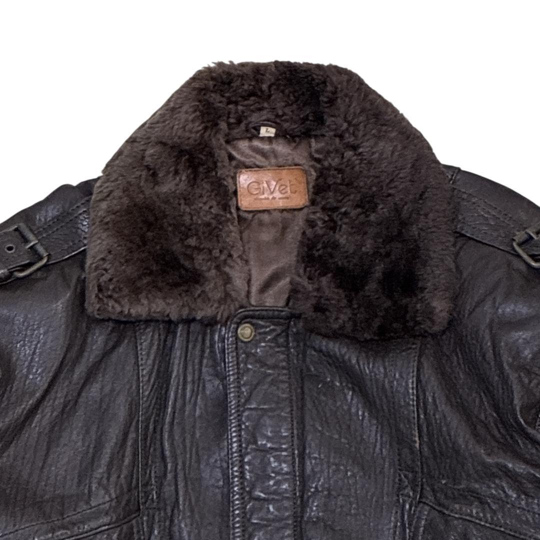 GiVet フライトジャケット G-1レザージャケット 革ジャン 本革 黒 L