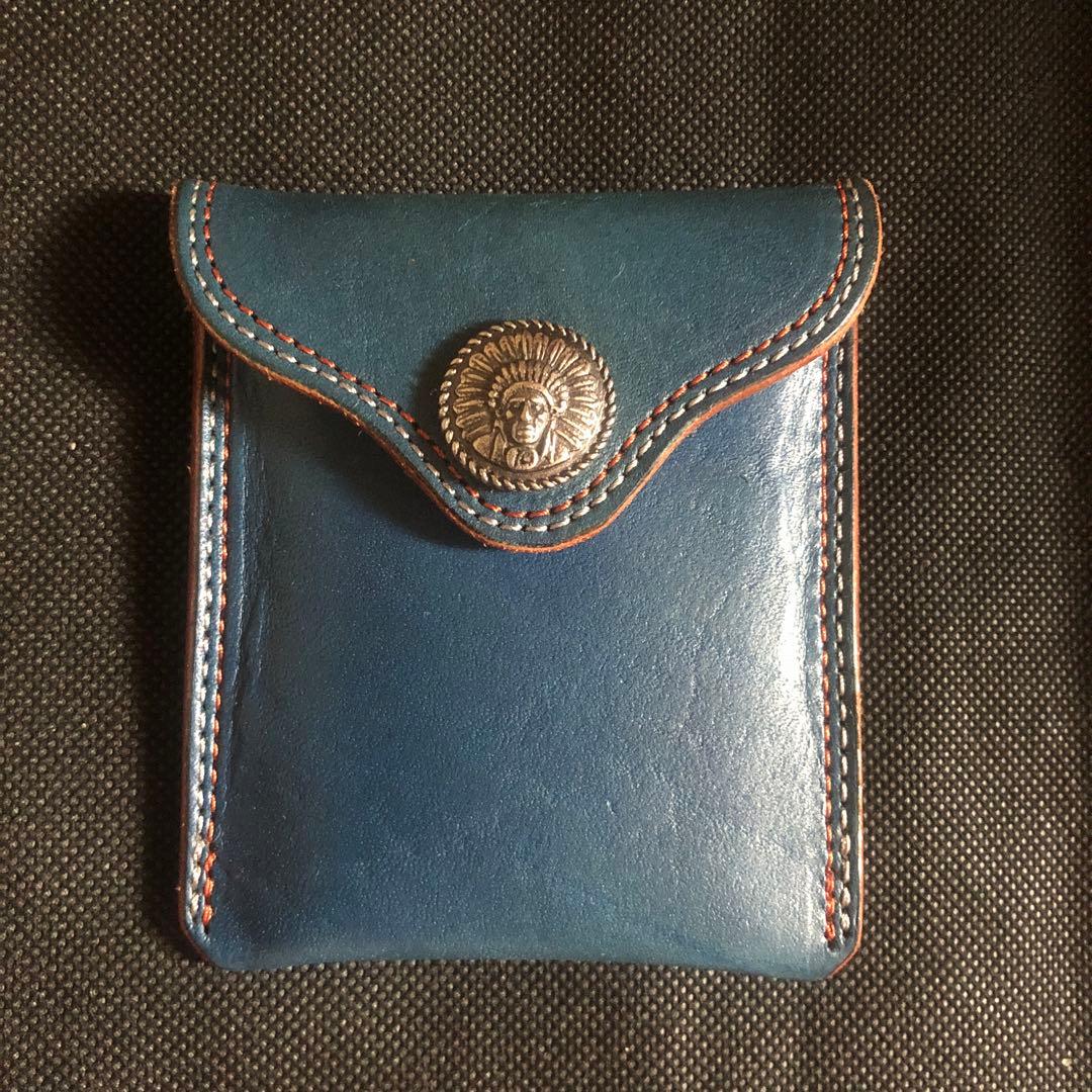 美品　KC,S レザー　コンチョ付　携帯灰皿　スター柄