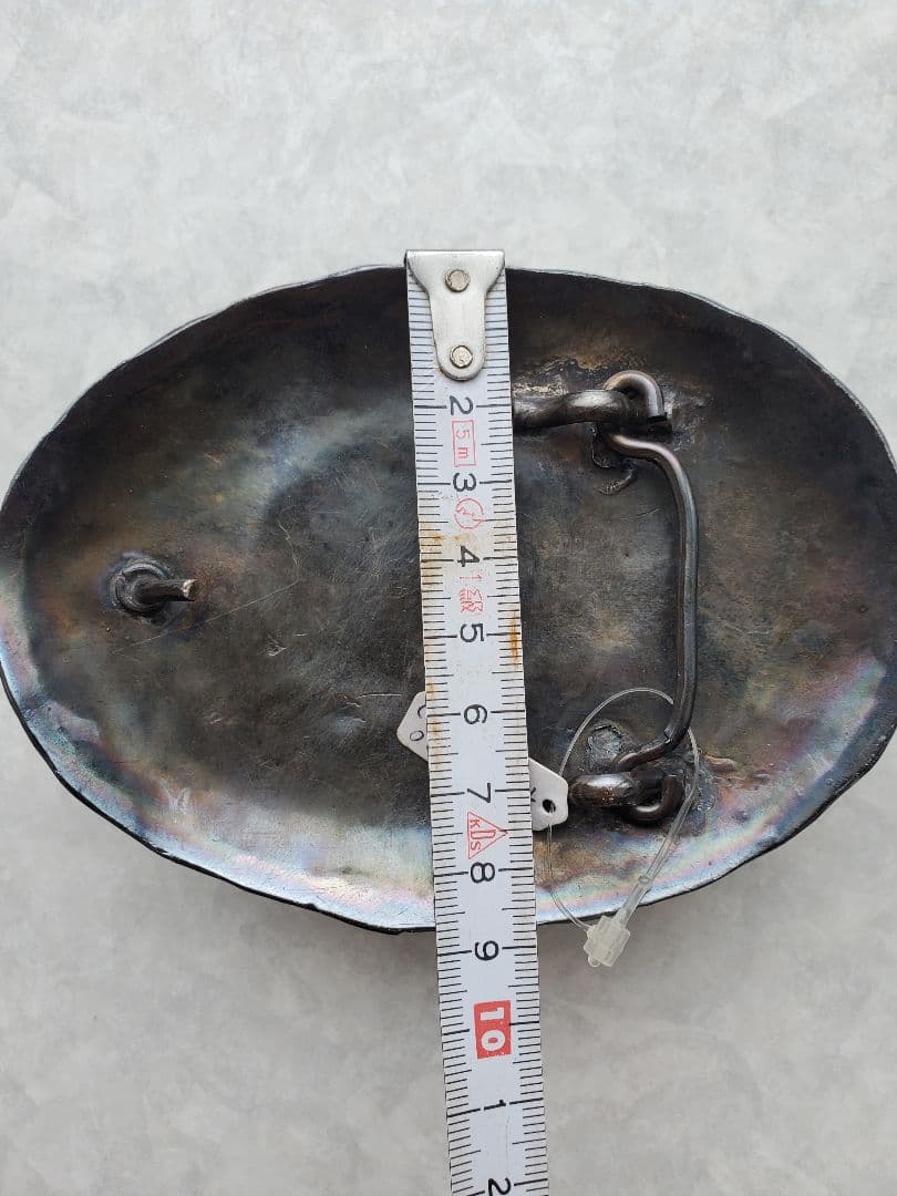 ★おリンボ★激レア　象牙調　天然物　彫刻　バックル