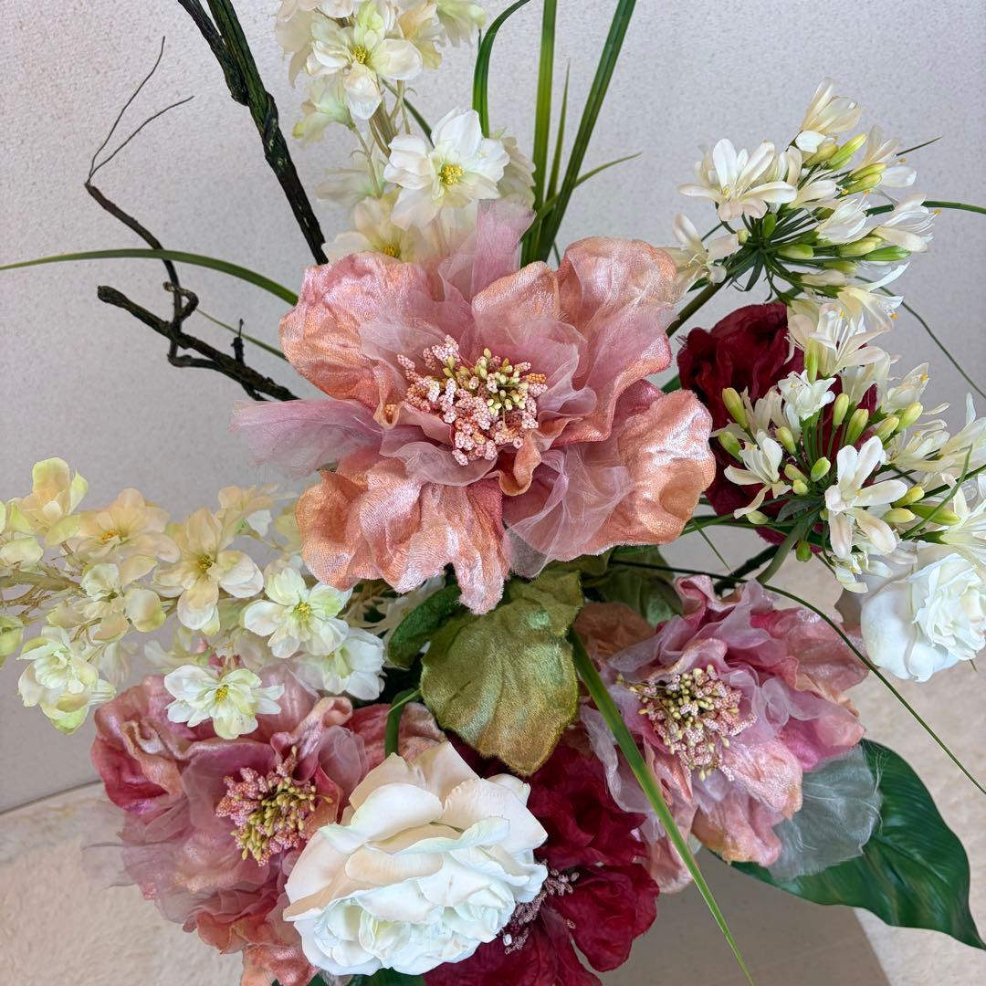 送料無料 造花アレンジメント 大型 アートフラワー スタンド エミリオ ロバ