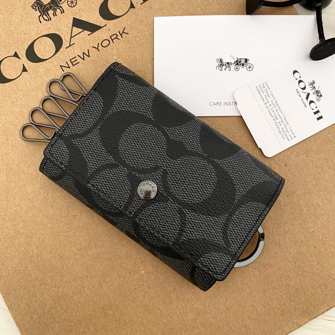 ★ 新品 COACHキーケース コーチ ブラック キーケース
