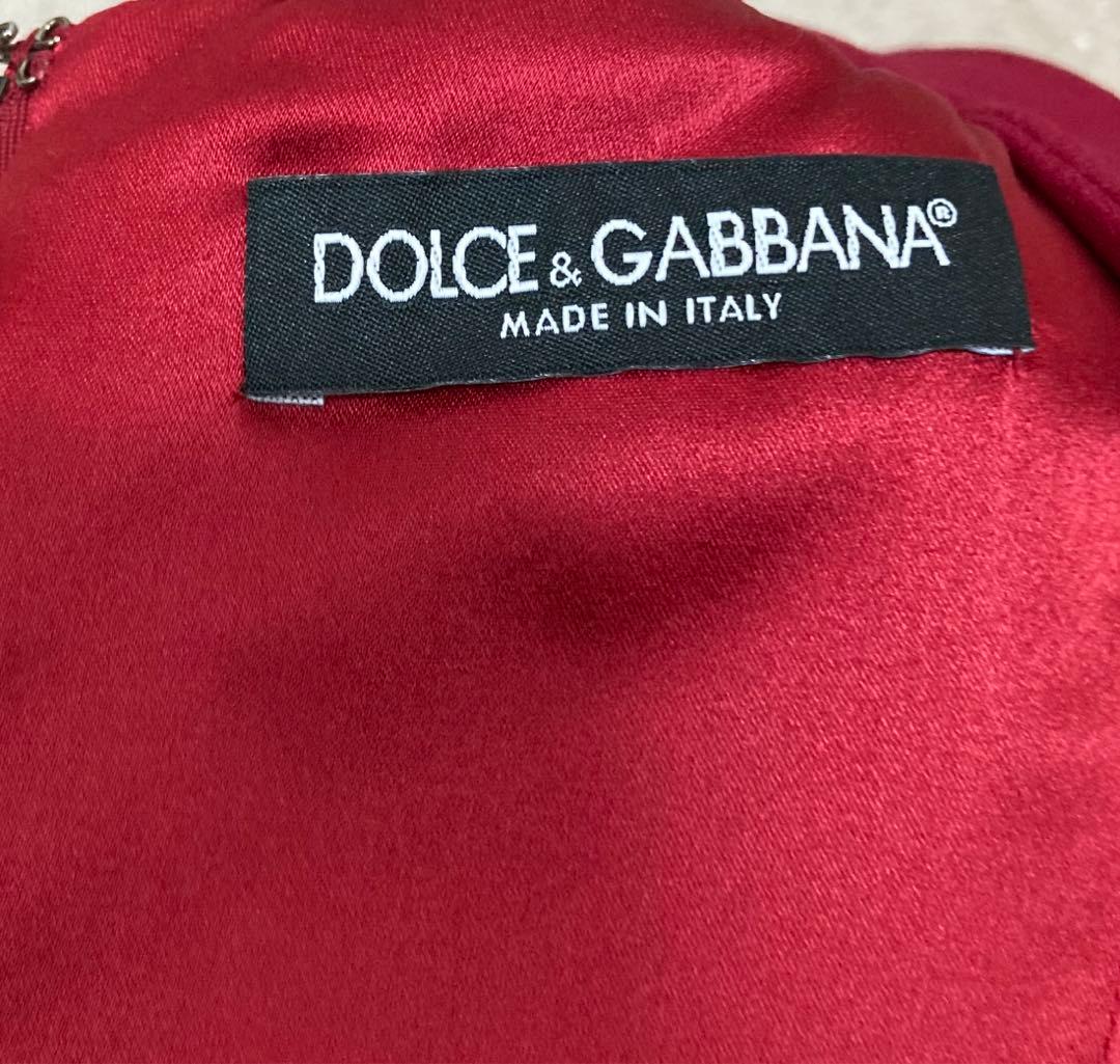 未使用タグ付　ドルチェ＆ガッバーナ　カクテルドレス 46 大きなサイズ　レッド