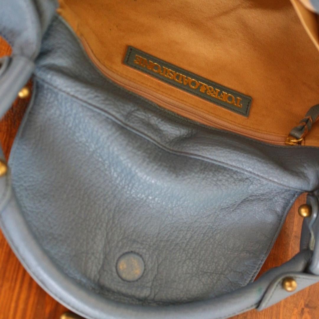 美品 TOFF&LOADSTONE 本革 バッグ スモーキーブルー