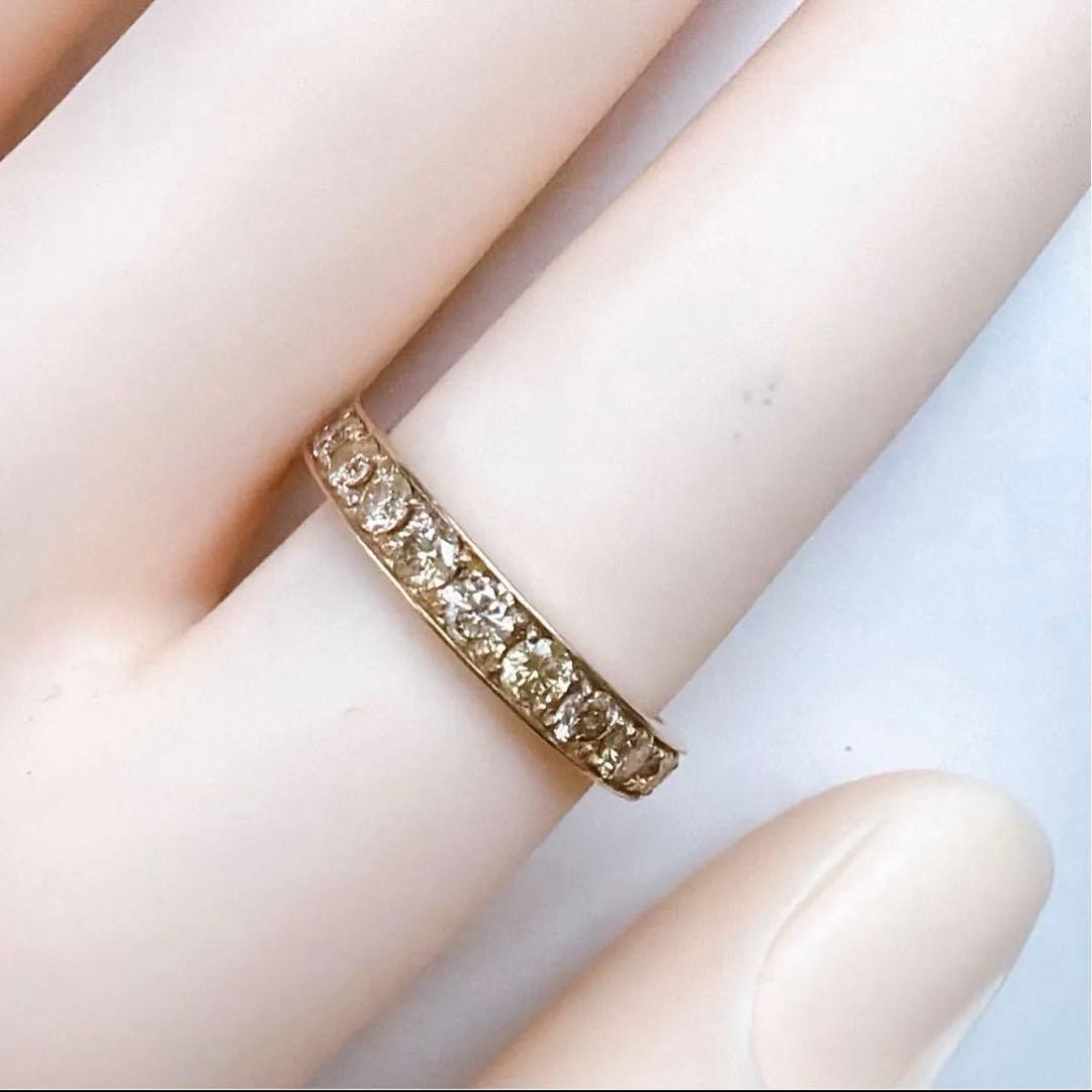 【1217】 K18PG 天然ダイヤモンド 1ct エタニティ 11.5〜12号