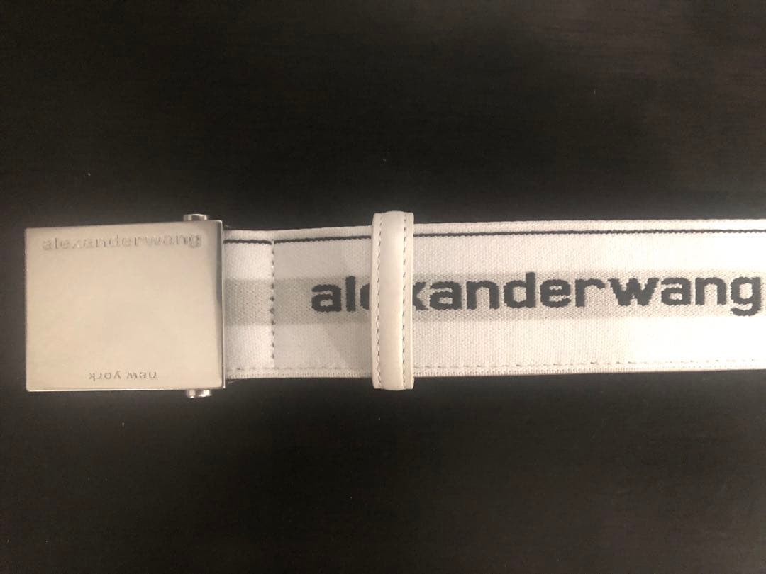 ALEXANDER WANG Logo Belt ホワイト/ブラック