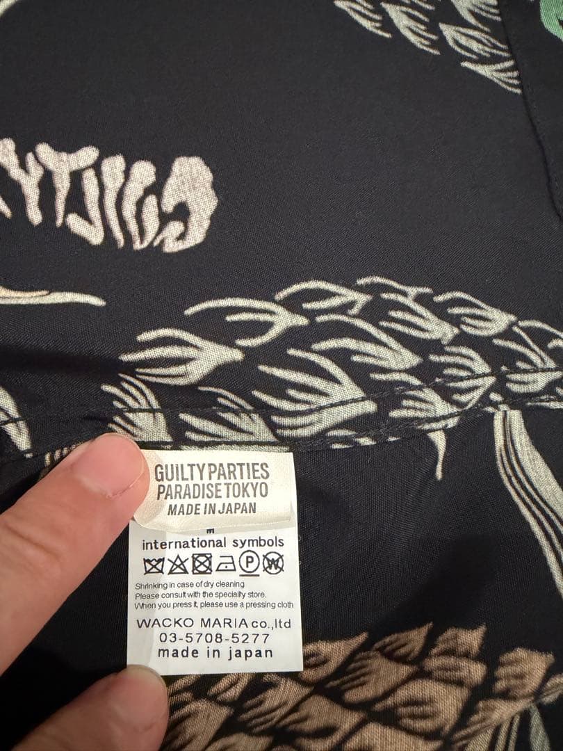 M*˚様 【極美品】WACKO MARIA アロハシャツ パイナップル柄 黒 日