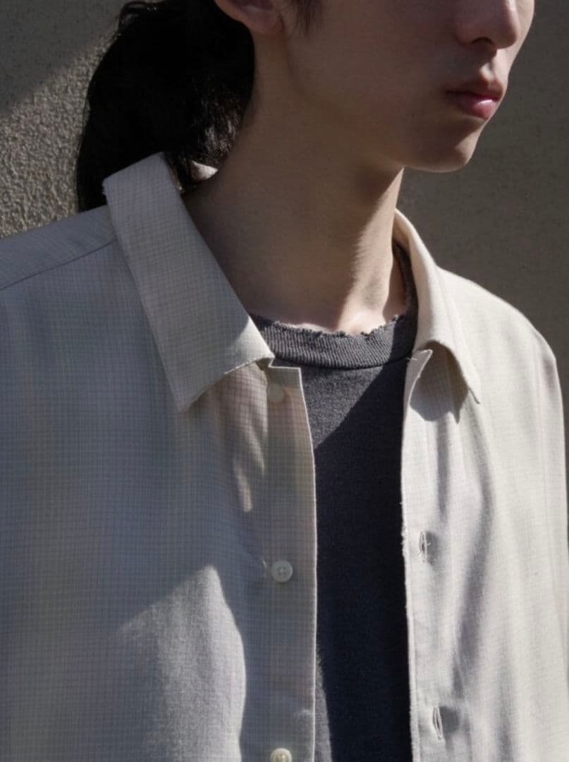 ANCELLM OMBRECHECK SHIRT ピンク サイズ2 25SS