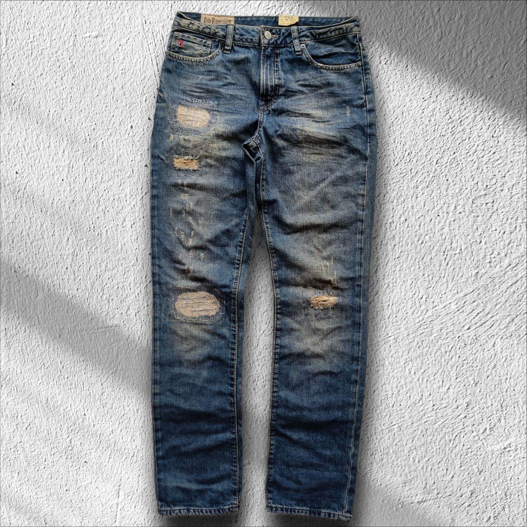 未使用級 レア ポロラルフローレン リペア加工 デニムパンツ タグ付き ジーンズ