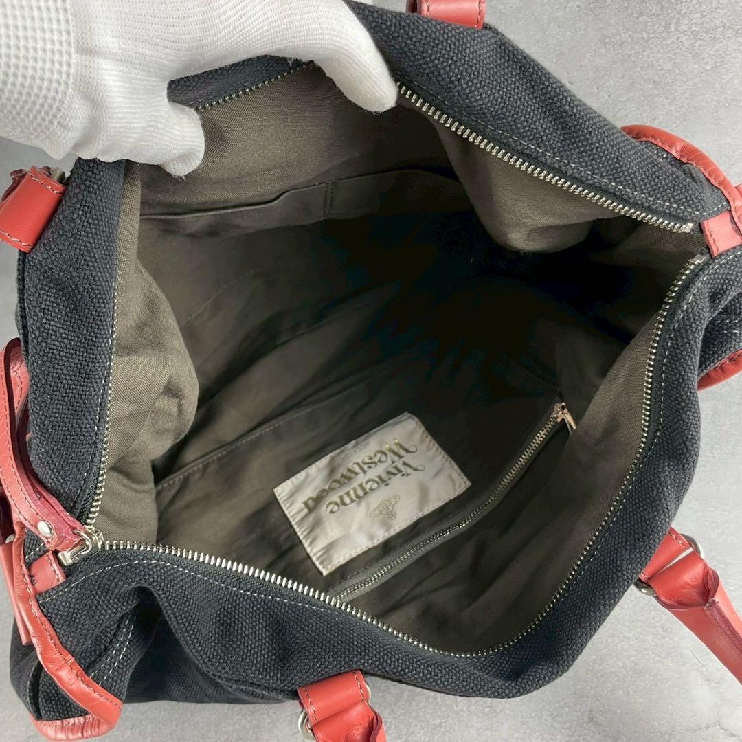 バッグ Vivienne Westwood Logo Boston Bag Canvas