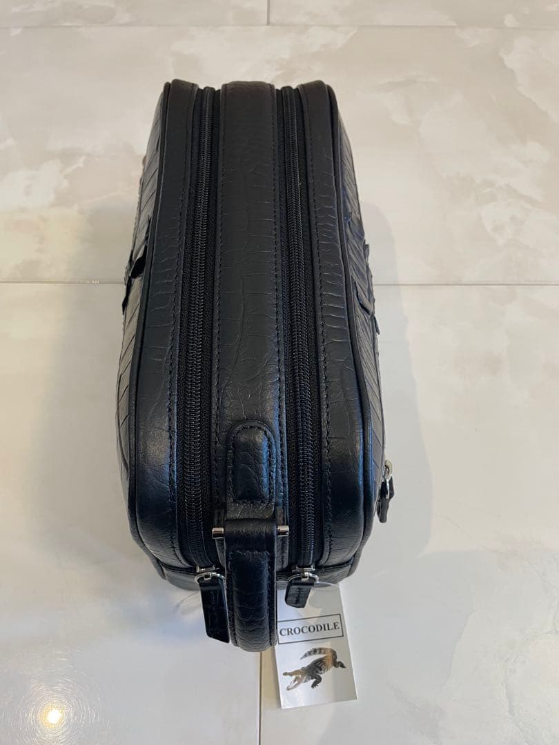 クロコダイル ビジネスバッグ ブラック
