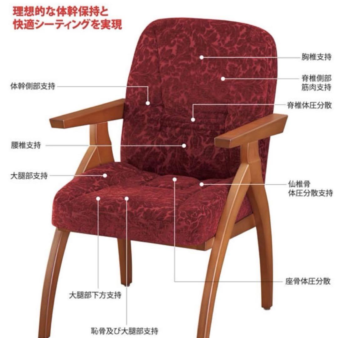 ポスチャーサポートチェア PSC-IV ボルドー 腰痛対策