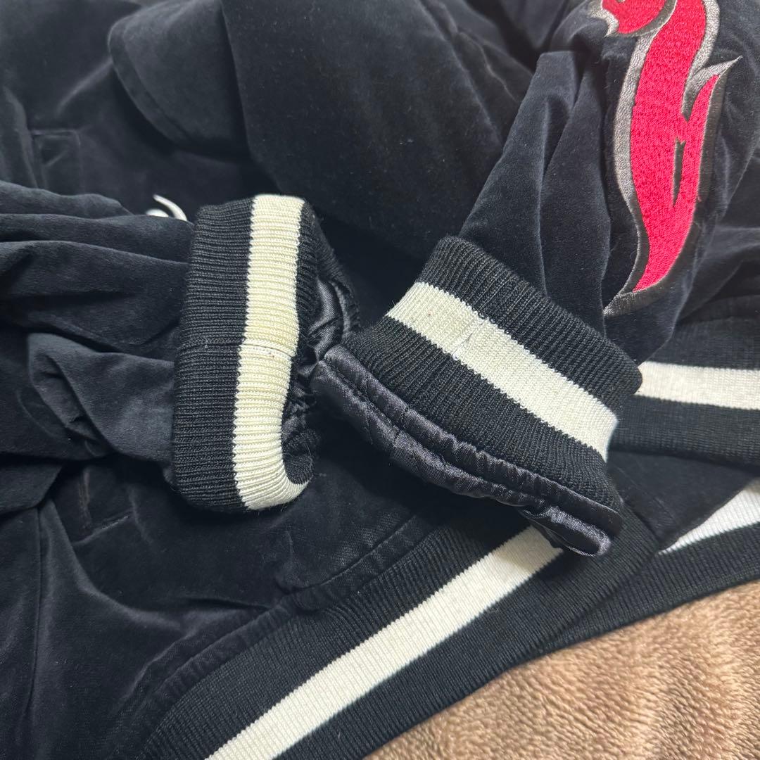 ジャケット・アウター A BATHING APE VELOUR SOUVENIR JACKET L