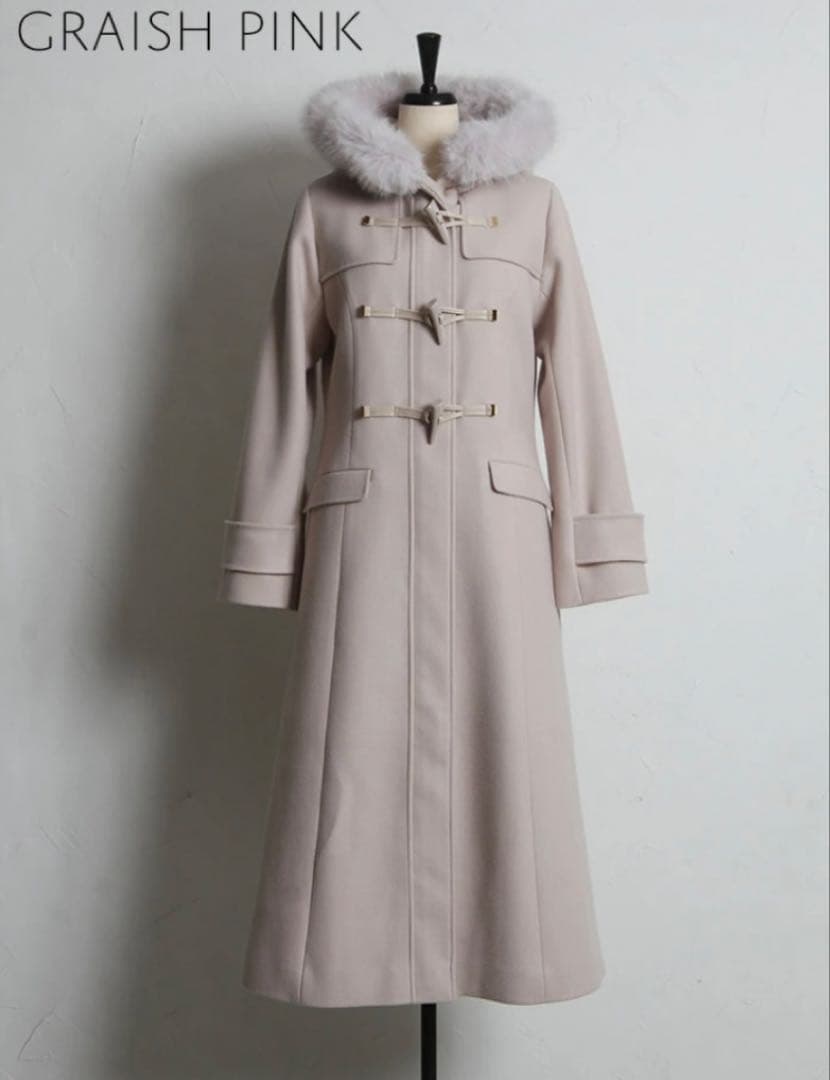 【新品】取り外し可能なファー付きフィット＆フレアシルエットダッフルコート