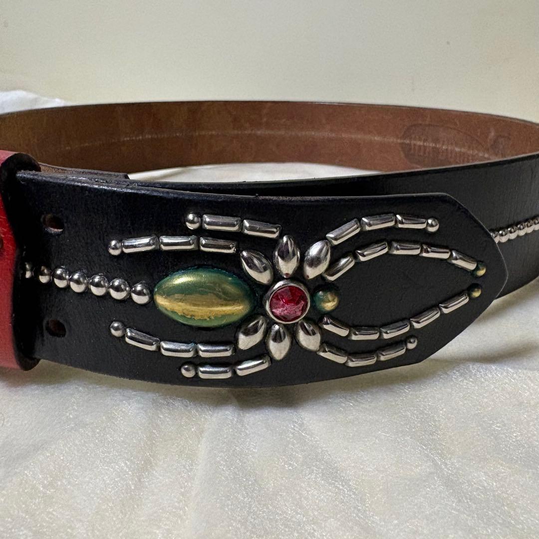 DIABOLIC スタッズベルト　スパイダー　レザー