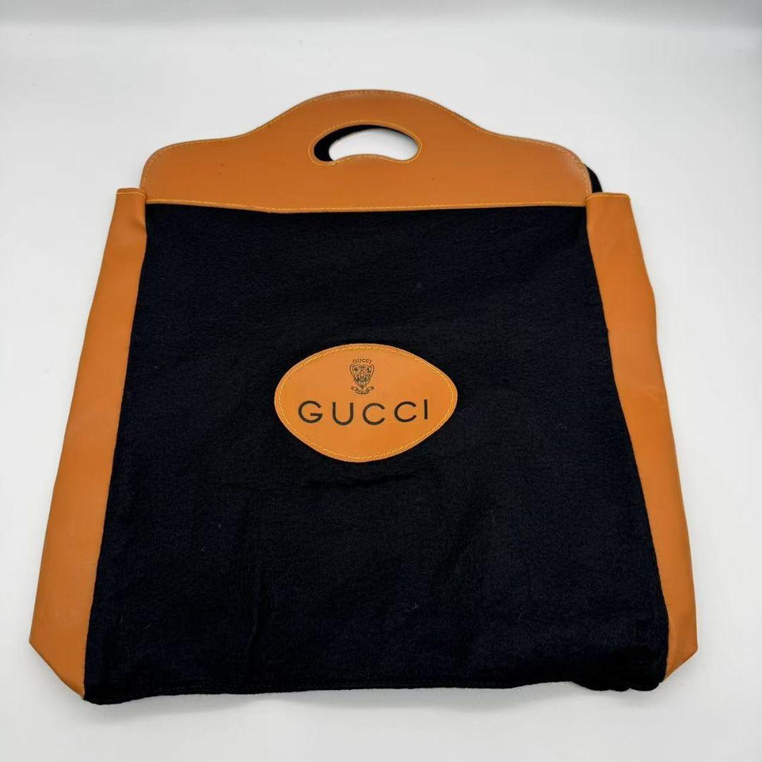 GUCCI オールド グッチ　フェルト カーフ レザー ハンドバッグ